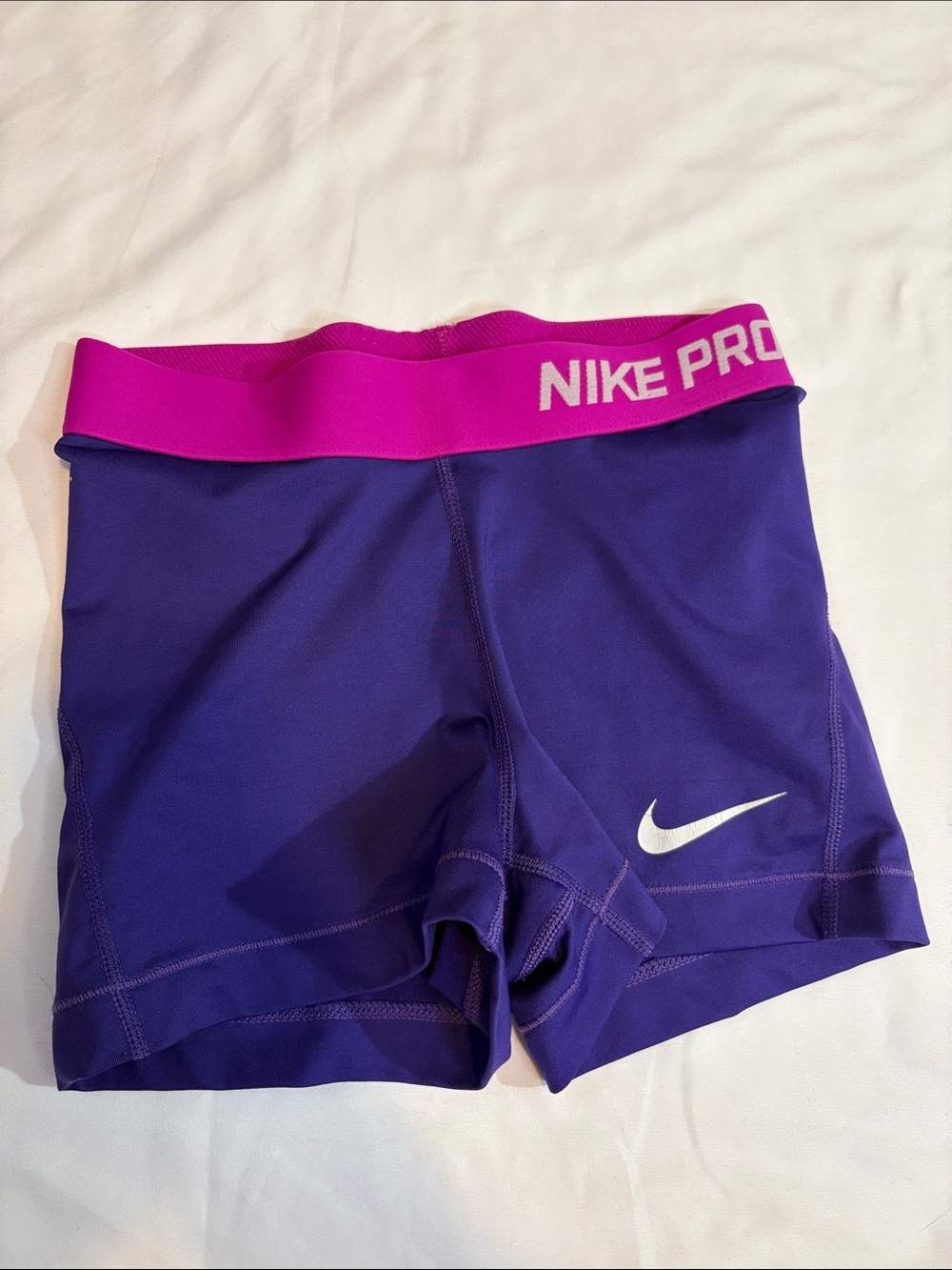 Magenta Pink and Purple Y2K Nike Pro Spandex Shorts Running Gym Lift Active XS